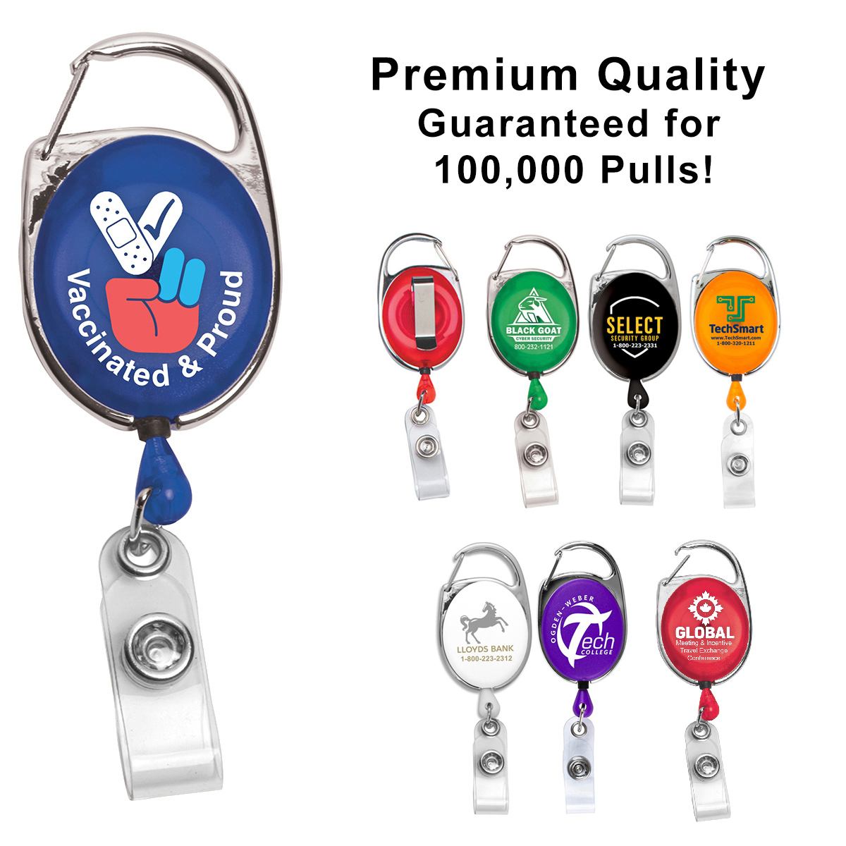 14 Pieces Retractable Badge Holder Carabiner Badge Reel Multicolor  Retractable Key Holder for Nurses Office Worker